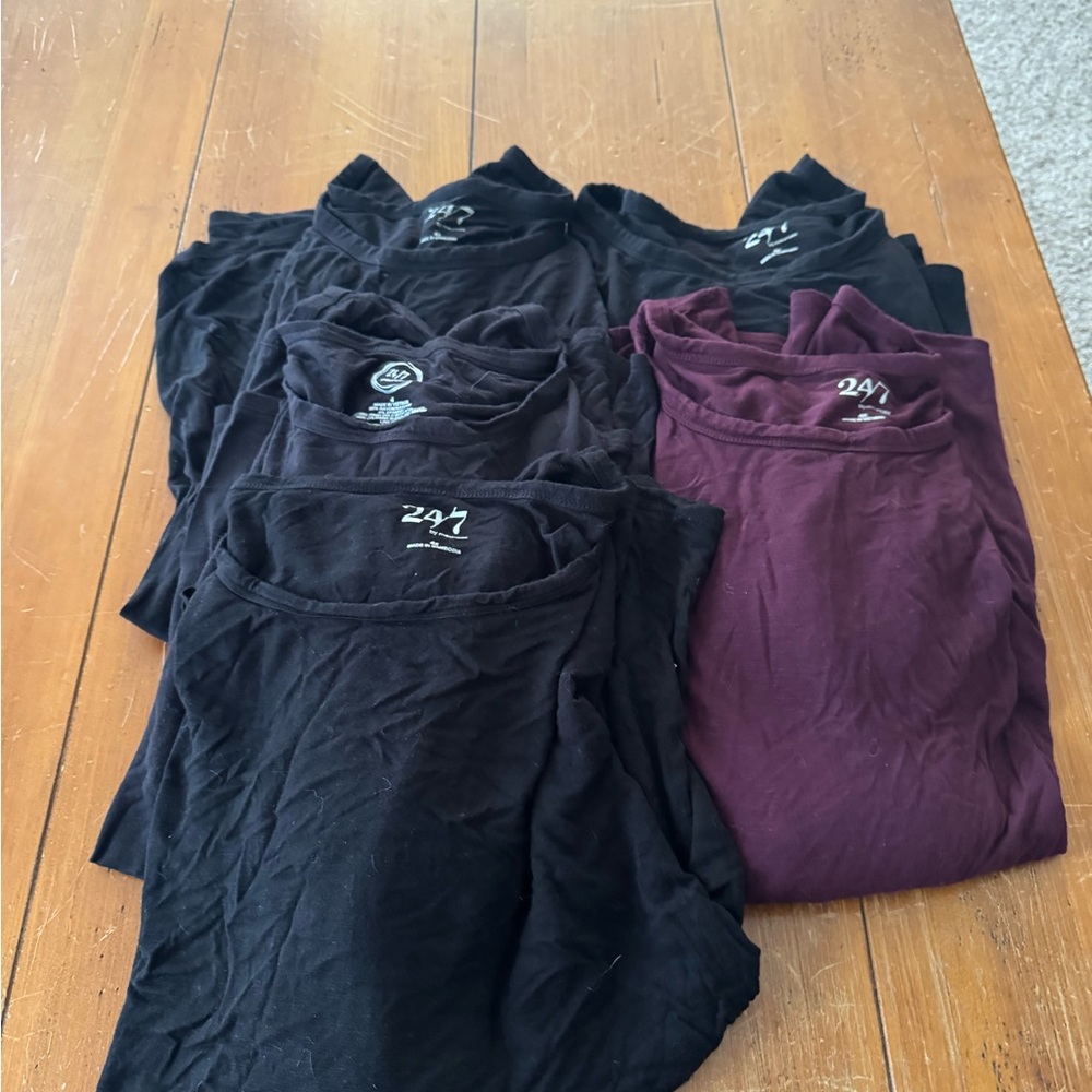 Maurices Black and Dark Purple Long Sleeve Tops